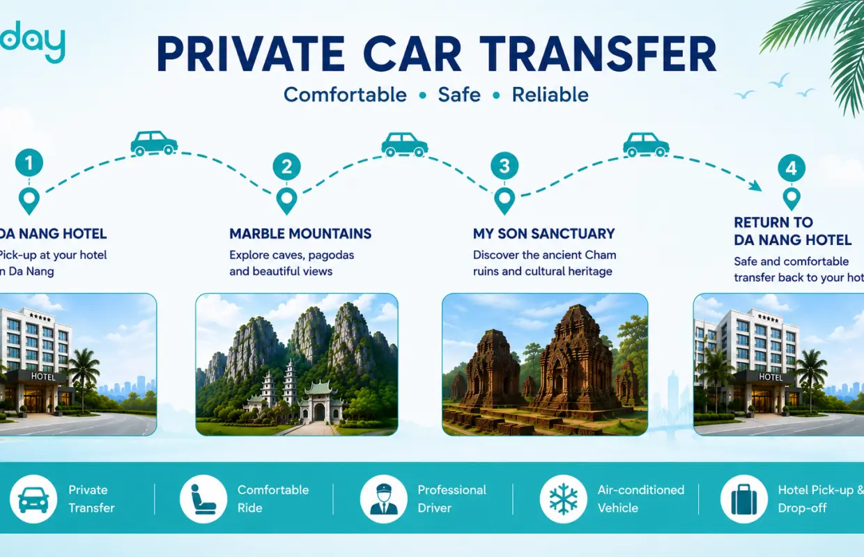 Da Nang Hotel => Mable Moutain => My Son => Da Nang Hotel I Private Charter I Da Nang - Viet Nam