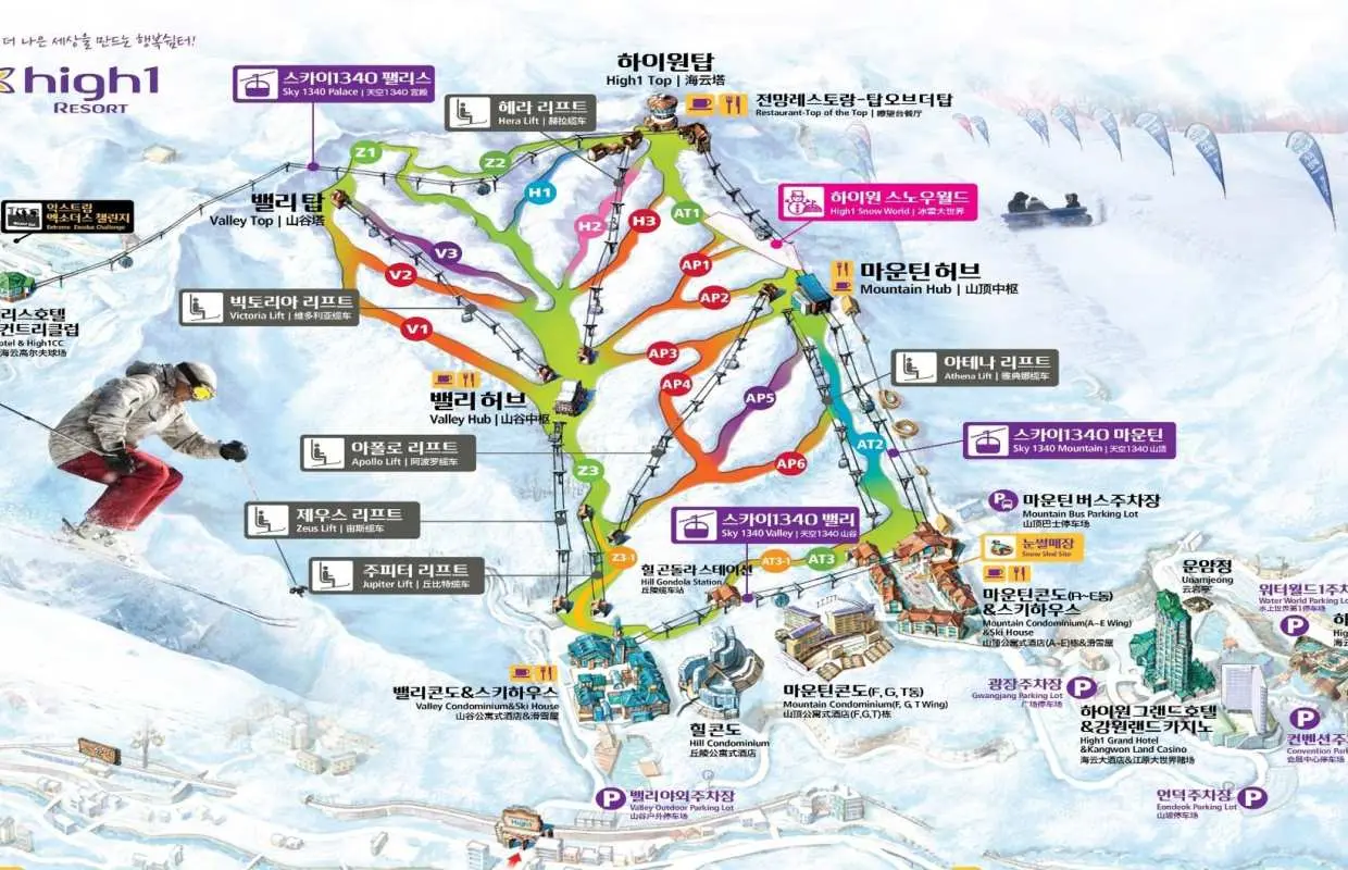 韓國江原道 HIGH1 渡假村 GO GO SKI