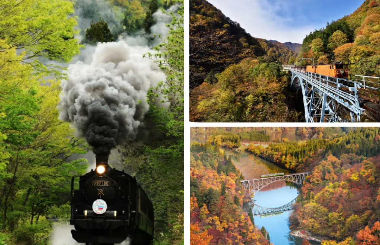 【紅葉列車巡り】トロッコ電車＆黒部峡谷＆只見線含む5つのローカル鉄道満喫の旅３日間【大阪発】
