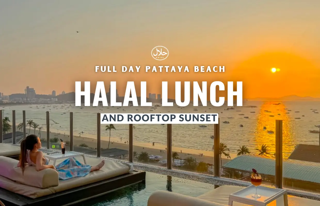 Full Day Pattaya Beach with Halal Lunch and Rooftop Sunset | Departure from Bangkok