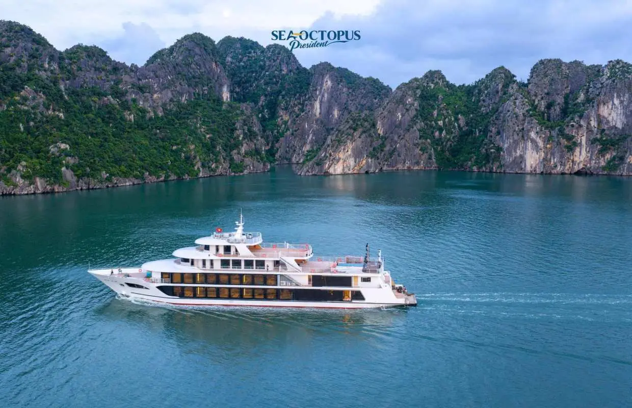 [New Launched] Sea Octopus President Day Cruise | Ha Long Bay, Sung Sot Cave and Titop Island | Vietnam