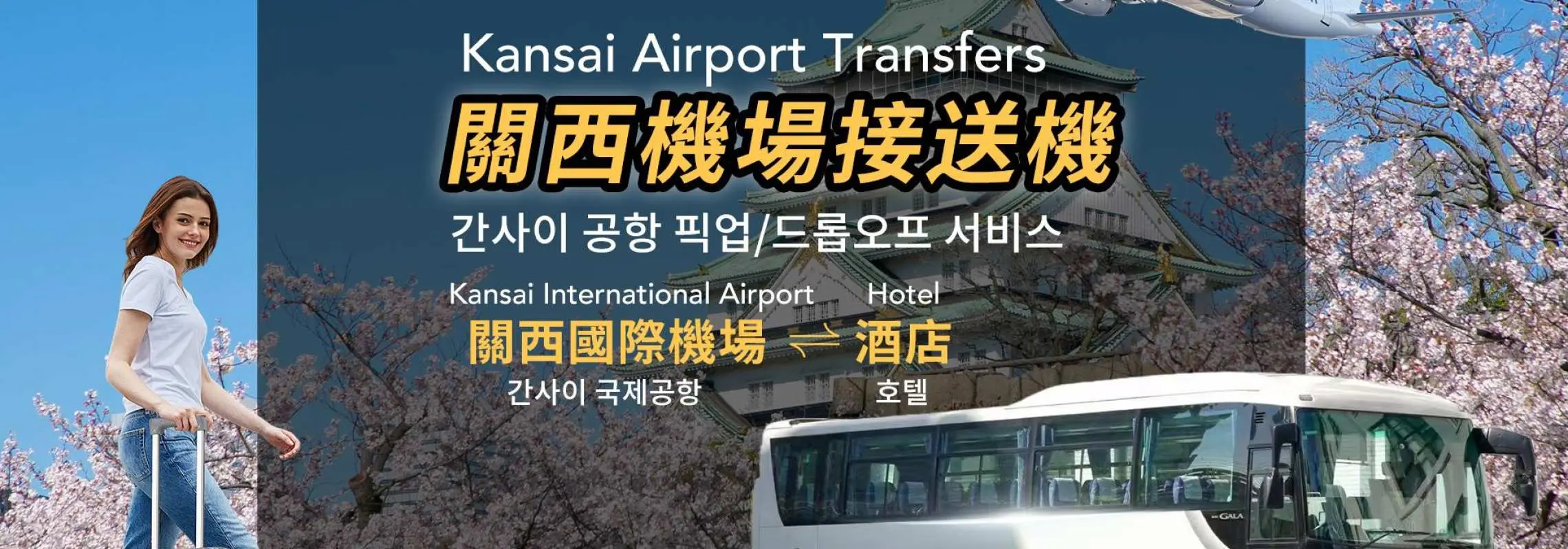 Osaka Kansai Airport (KIX) Shared Transfer | Hotel & Guesthouse Pickup/Drop-off in Osaka City (1 Person)