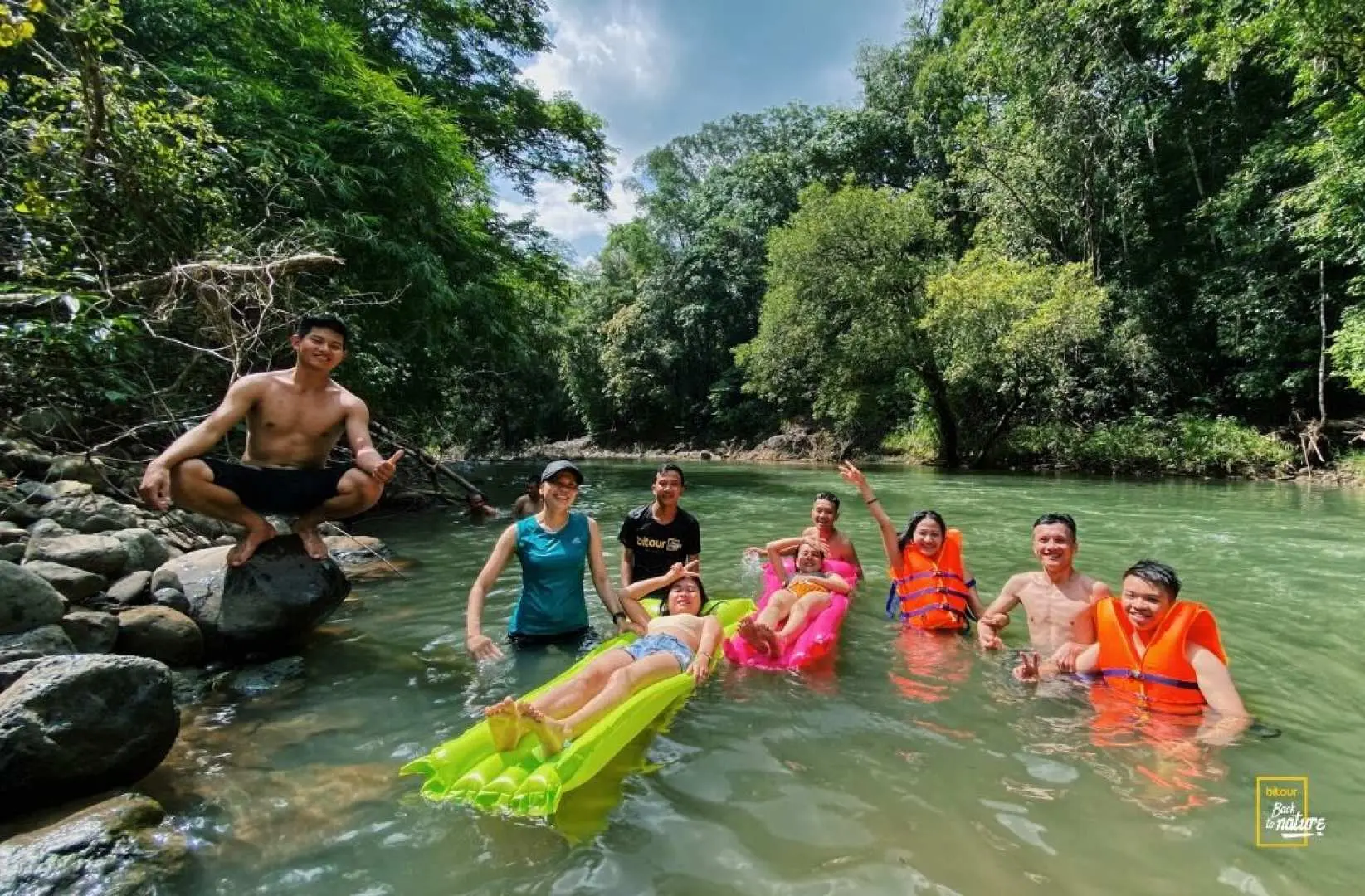 tourists swimming at Bu Gia Map National Park