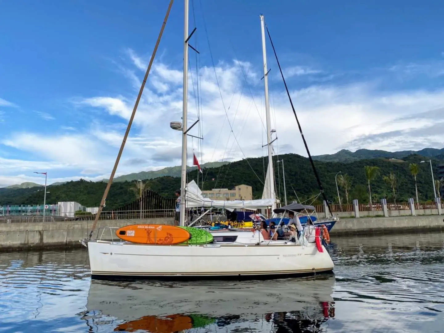 集合，介紹船隻、行前安全宣導， SUP 操作演練