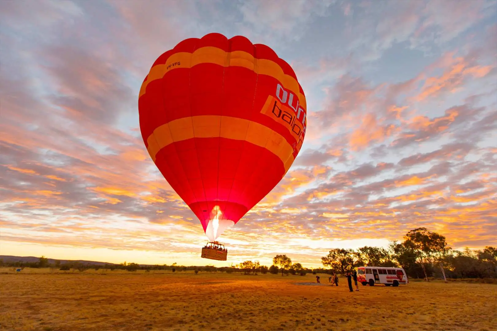 a hot air balloon in the Outback