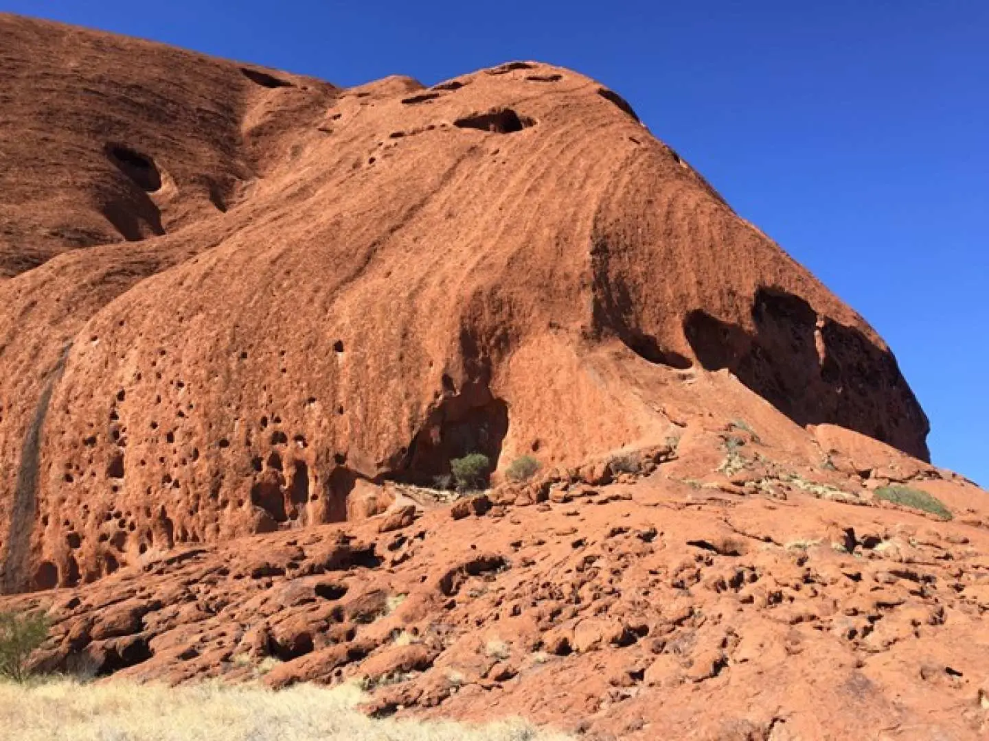 close-up view of uluru base