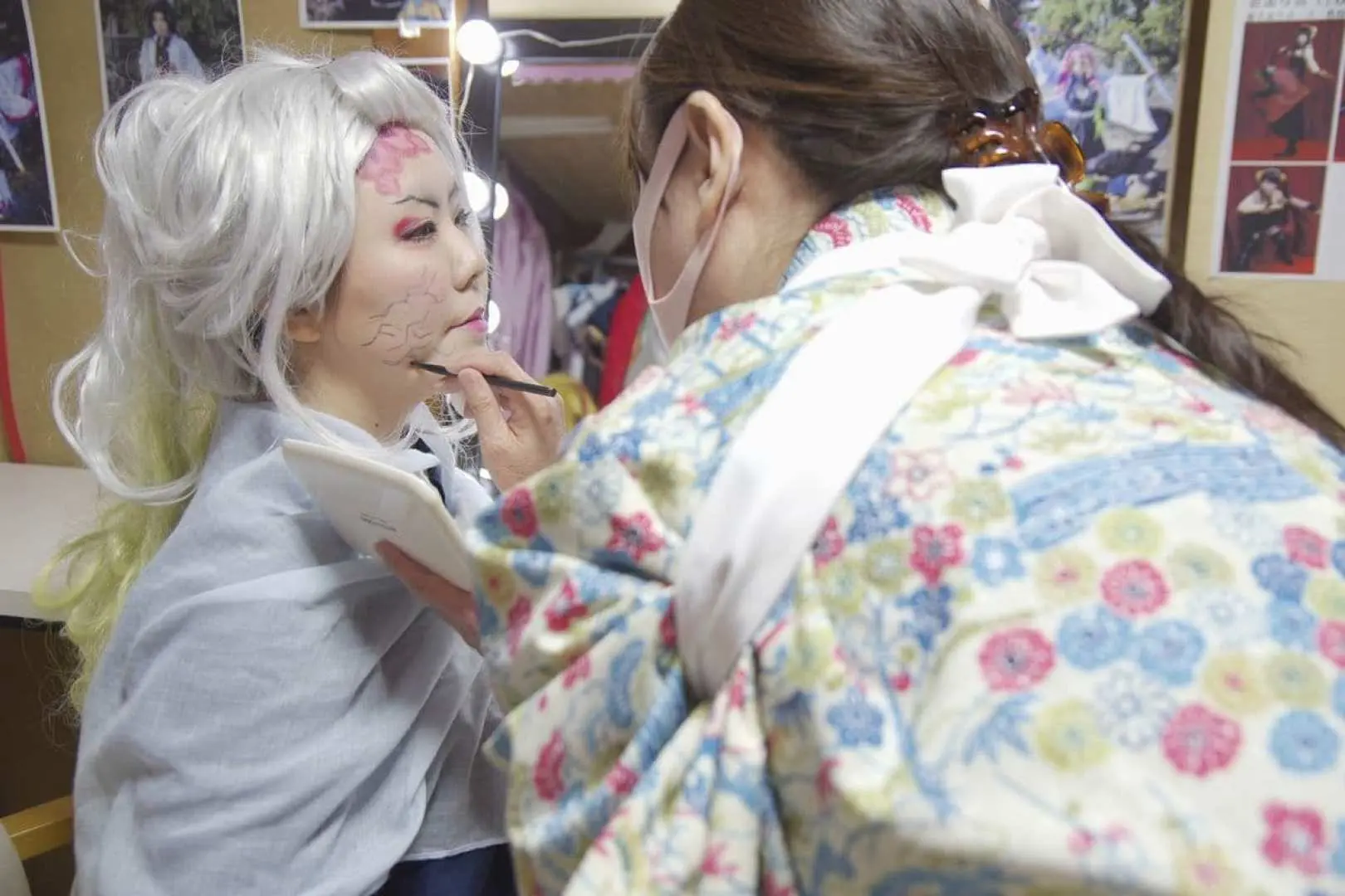 Cosplay makeup and wig set by makeup artist