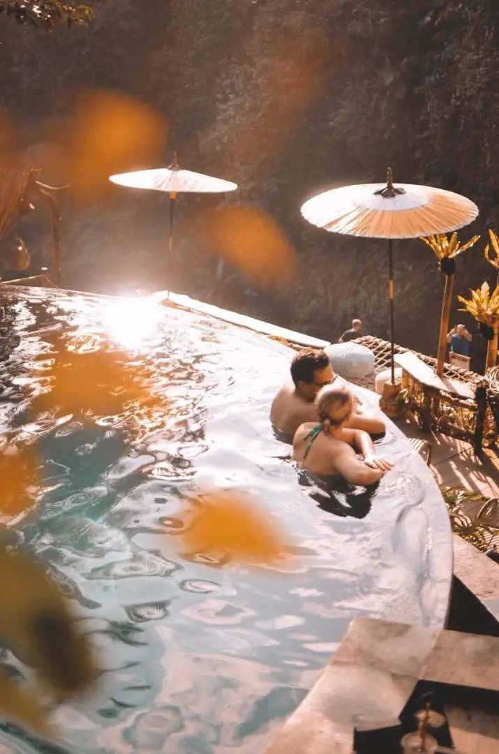 Visit the D'Tukad River Club, where you can experience an exhilarating ride on the swing, relax by the pool, and enjoy a tasty lunch