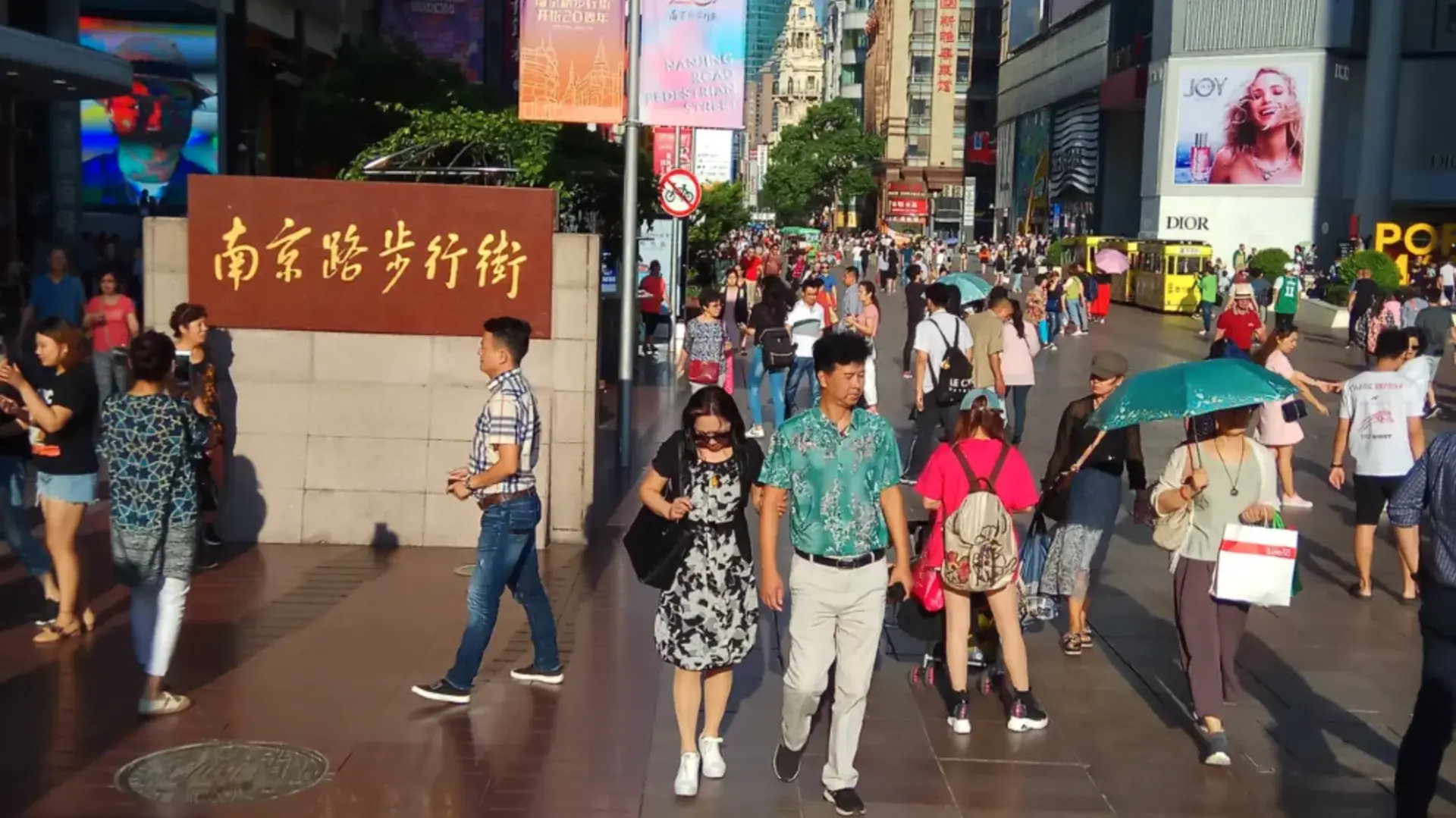 『南京路步行街』有着上海香榭丽舍大街之称，是上海的主要购物街之一，也是世界上最繁忙的购物街之一。这条街道与汽车和公共汽车隔绝开来，以供行人漫步、游览和购物。在南京路，您可以找到来自世界各地的数百家商店和品牌，以及各种美食和餐厅，仅仅是看着就让人眼花缭乱。