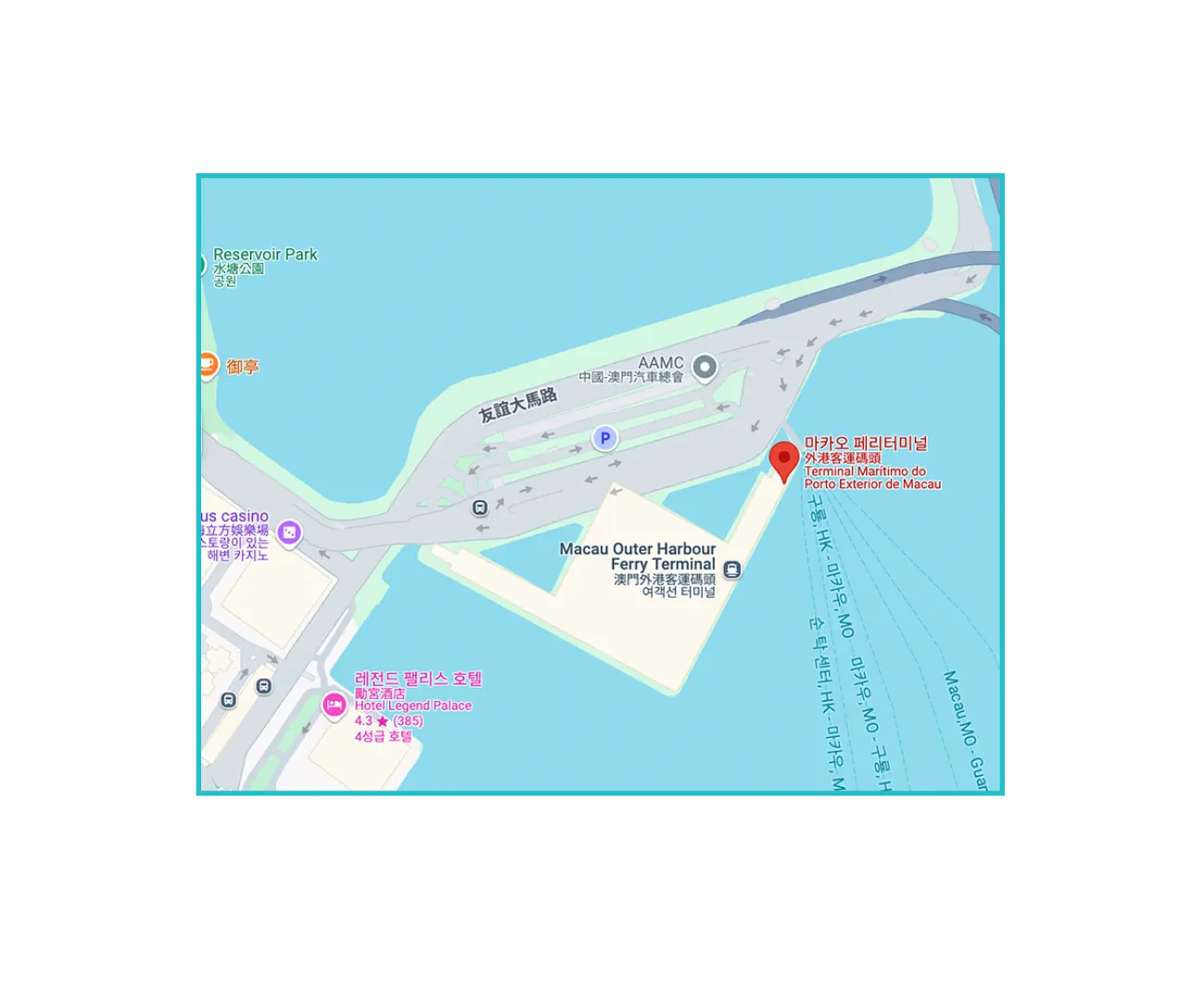 홍콩 셩완 터미널 위치 안내 지도
