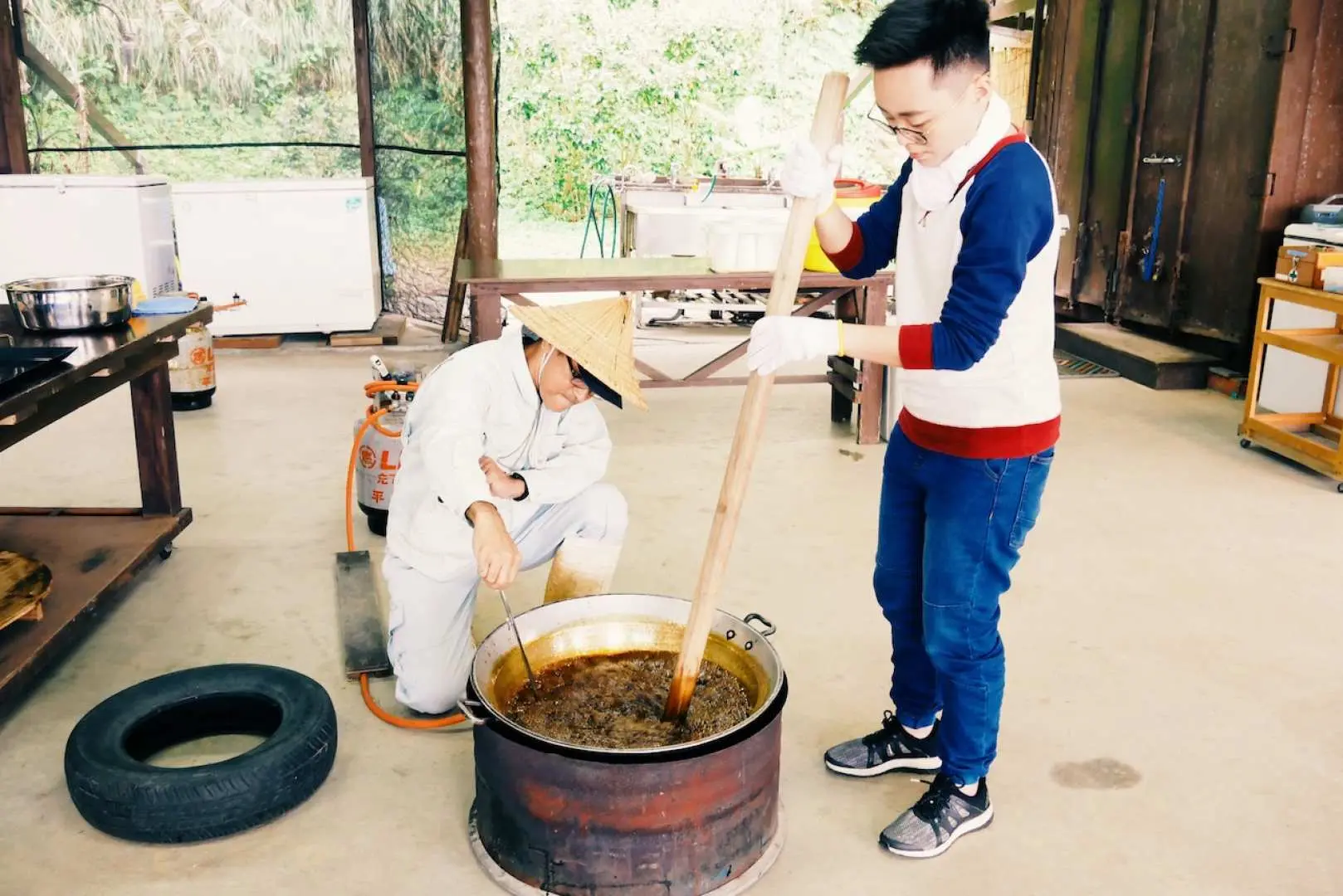 等待黑糖煮沸