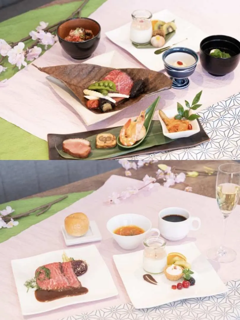➆和食シンプルディナー（2時間、上記）と➇洋食シンプルディナー（2時間、下記）のオプションは次のとおりです。