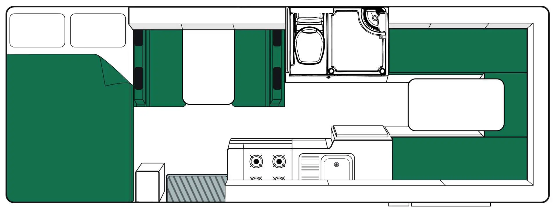 Layout of campervan