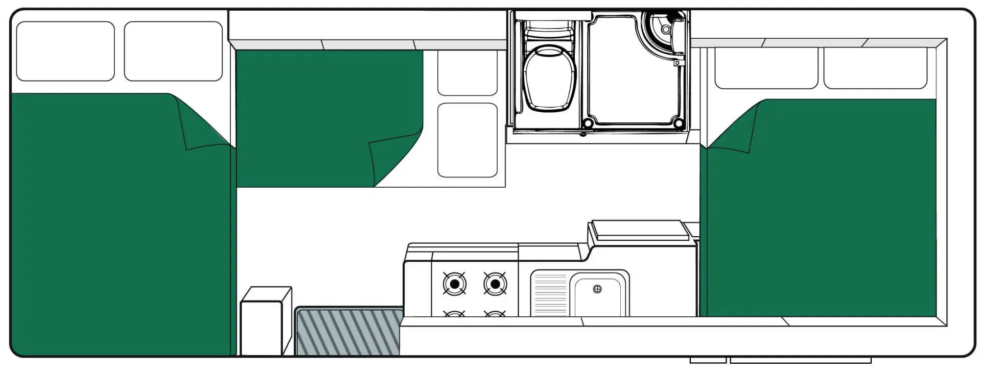 Layout of campervan