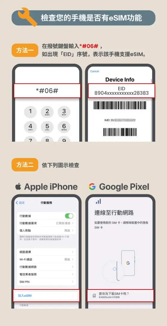 韓文版越南eSIM流量使用狀況查詢與365日客服支援圖，展示掃描QR Code查流量和便捷客服。