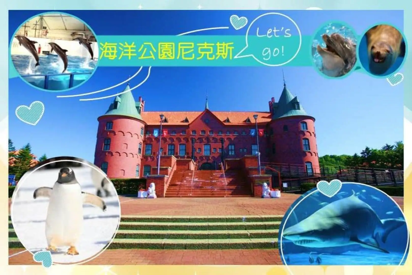 【入●尼克斯海洋公園(企鵝遊行、AQUA水中隧道、巨大銀河水槽)〉青葉之丘公園(賞櫻)〉照●金森倉庫群〉入●函館百萬夜景(纜車來回)〉函館溫泉鄉】