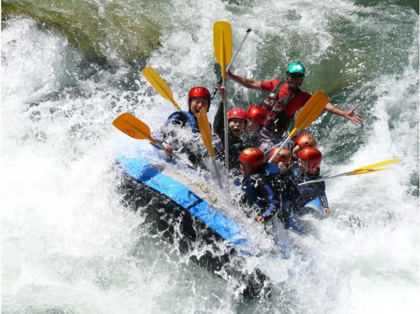 Downriver. We will go down gentle areas and rapids. About 50 minutes