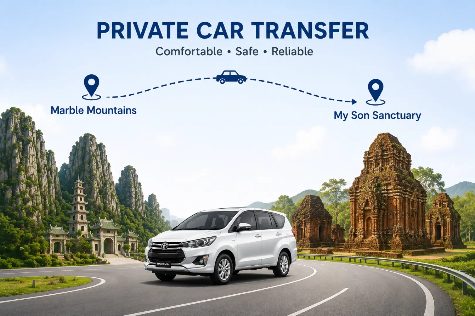 Transfer to My Son Sanctuary
Relax during the scenic drive through the countryside from Da Nang to My Son Sanctuary in Quang Nam province.