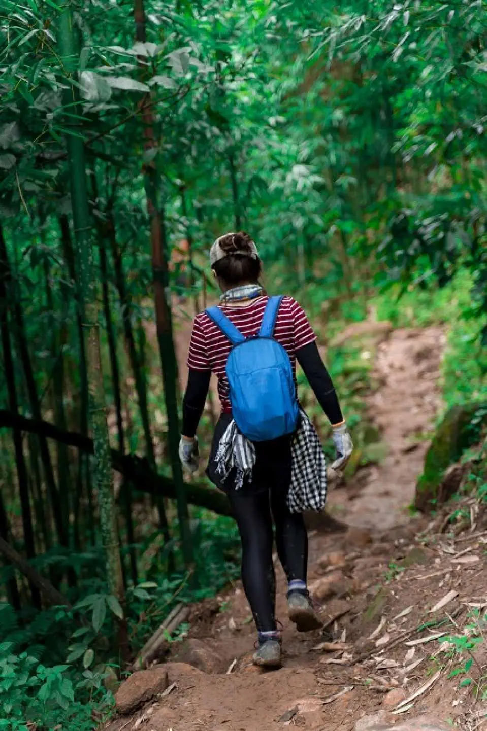 Sau khi đã dùng xong bữa sáng, mọi người sửa soạn thu dọn đồ cá nhân và di chuyển xuống núi, về điểm trekking ban đầu tại Ky Quan San.