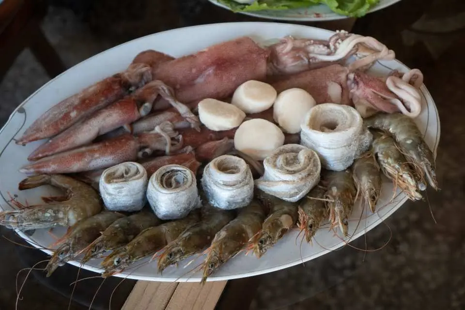 A collection of fresh seafood in Zhenggang, with rich and fresh ingredients