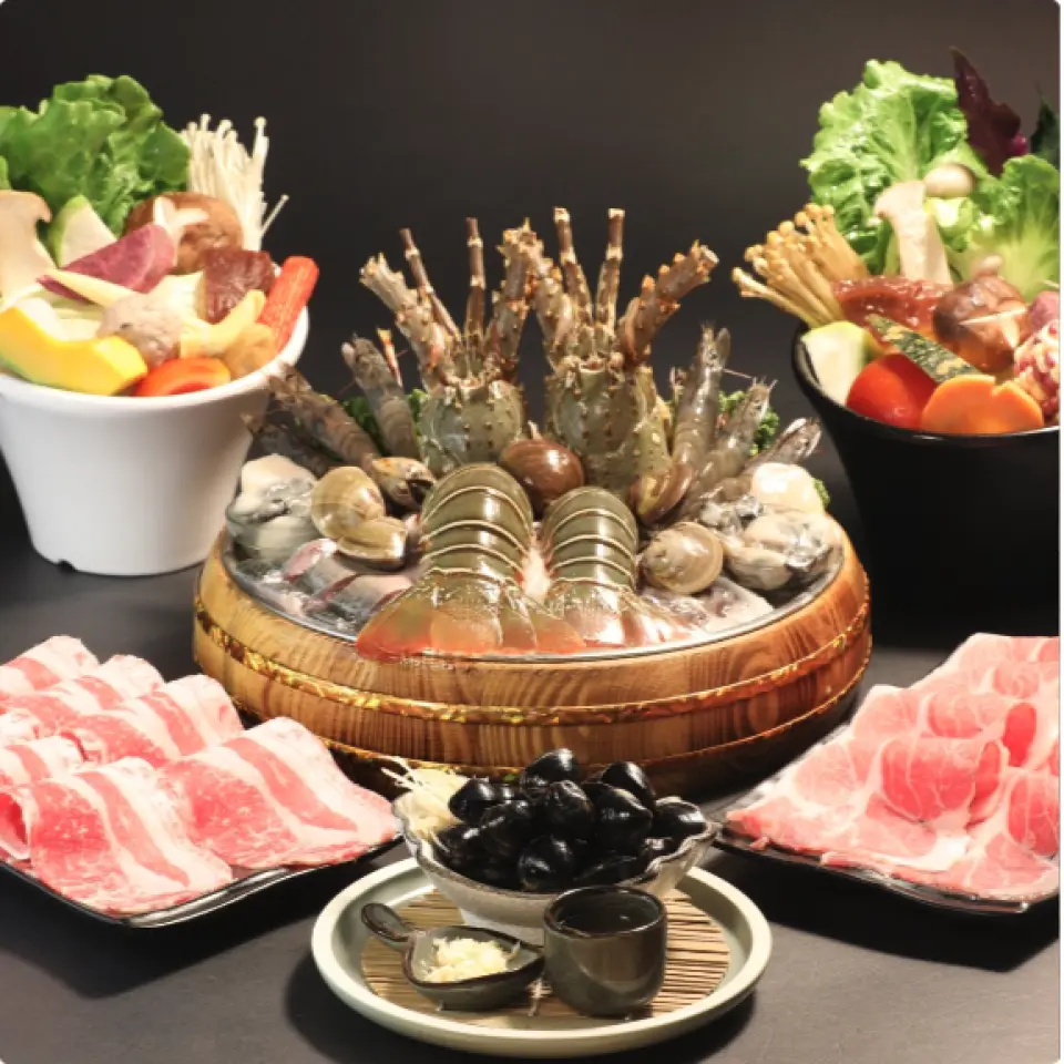 리마치이궈 타이완 유기농 해산물 훠궈 세트, 고급 랍스터, 신선한 새우, 고기, 다양한 채소로 구성된 전국 최초 유기농 수산물 인증 훠궈.
