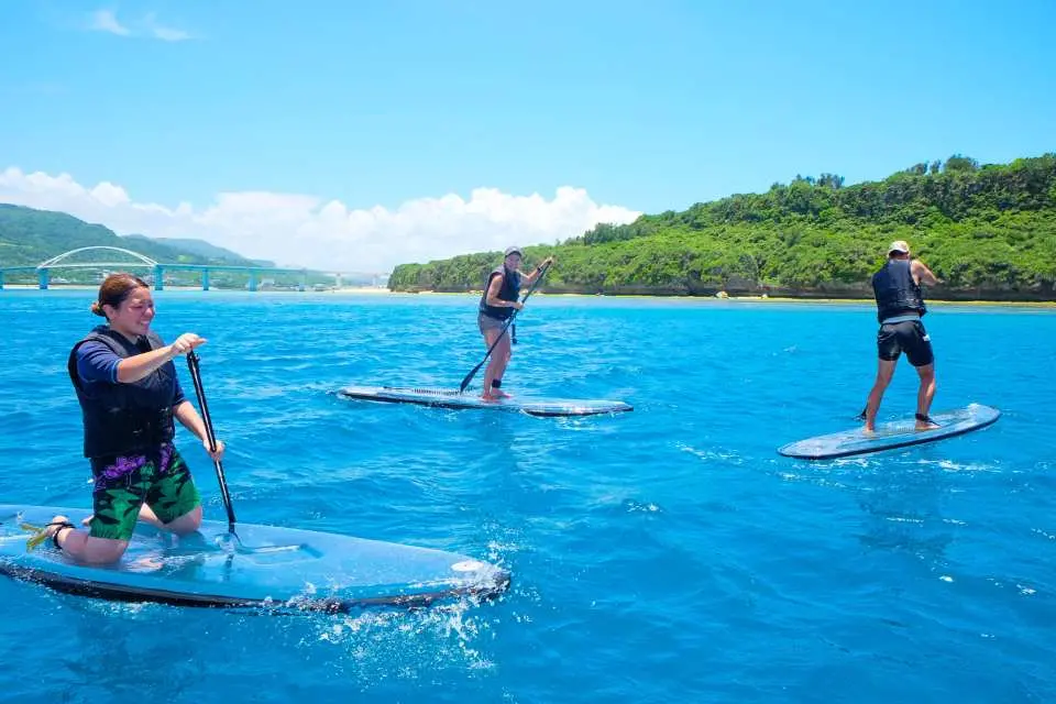 Transparent Stand Up Paddle (SUP) at Sesoko Beach | Depart from Northern Okinawa | Japan