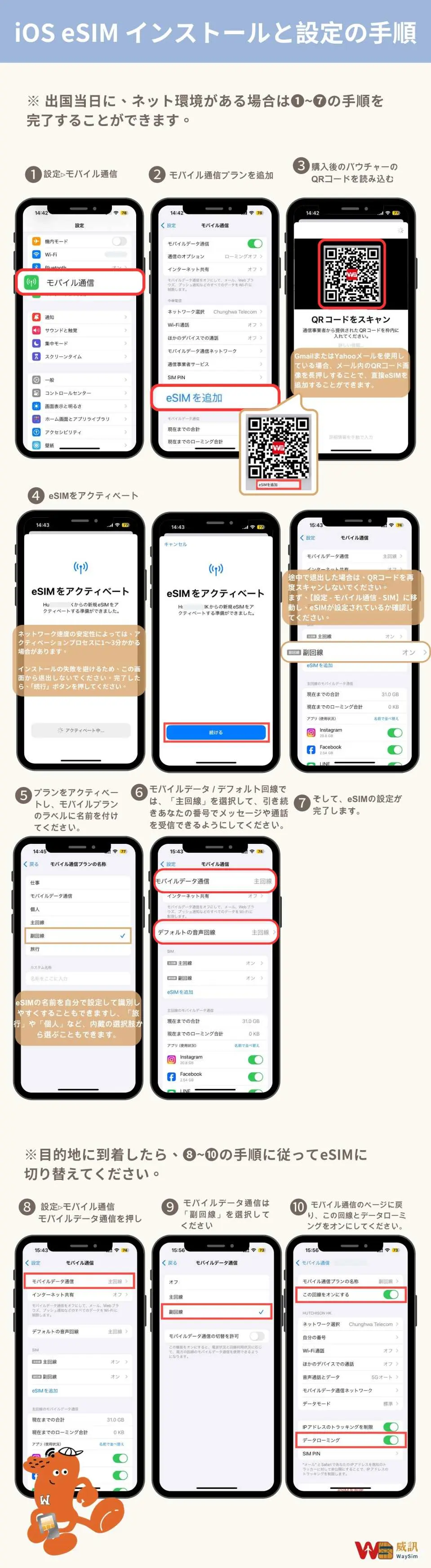 KKdayインドネシアeSIMカードのiOSアプリワンクリックインストールチュートリアル。詳細な設定手順を示し、インドネシア旅行中に簡単にモバイルネットワークを有効にできます。