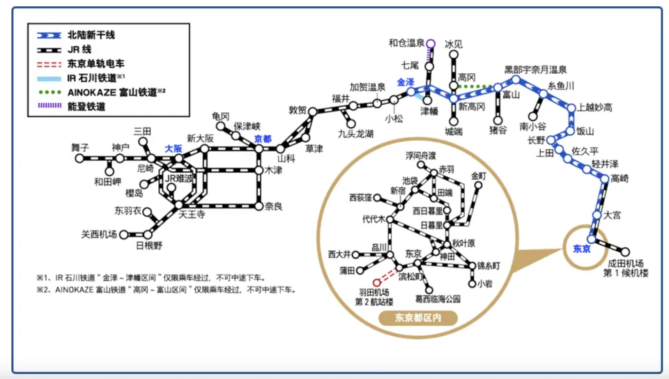 可持 JR PASS 前往东京、大阪及北陆地区的知名景点游玩