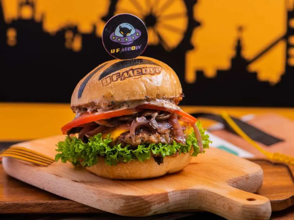 Savor the Handmade Wagyu Burger with Black Truffle Crab Roe Sauce