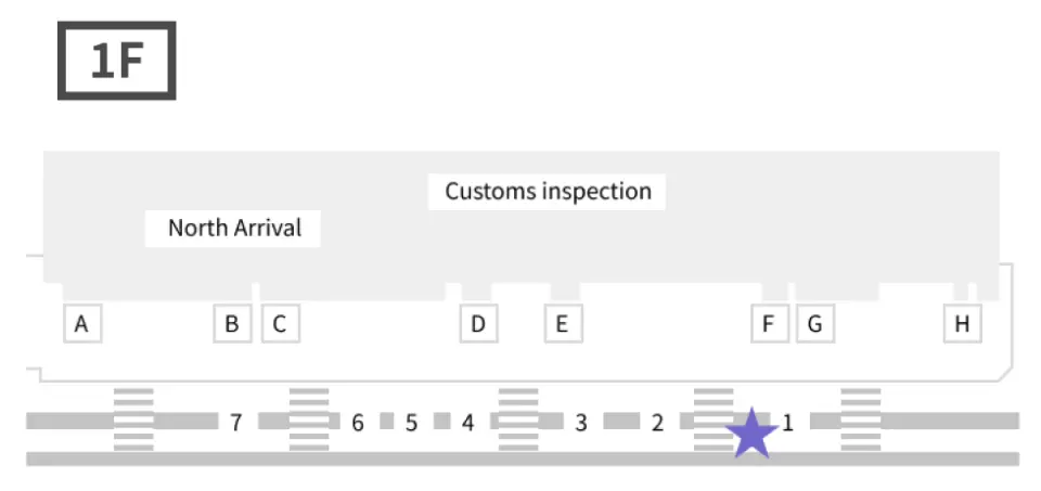【集合地點】國際線航廈1樓出口外的「租賃車」區域上車。