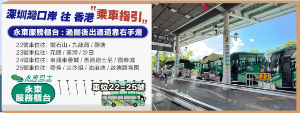 深圳湾口岸往香港「乘车指引」