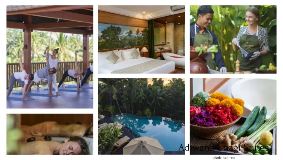 Adiwana Unagi Suites provides a serene retreat in Ubud, just steps away from its exceptional attractions. Each spacious suite showcases contemporary Balinese design, crafted by skilled local artisans. Positioned in the bustling heart of Ubud, near the renowned Ubud Palace, the hotel suites offer a welcoming sanctuary for a home away from home experience