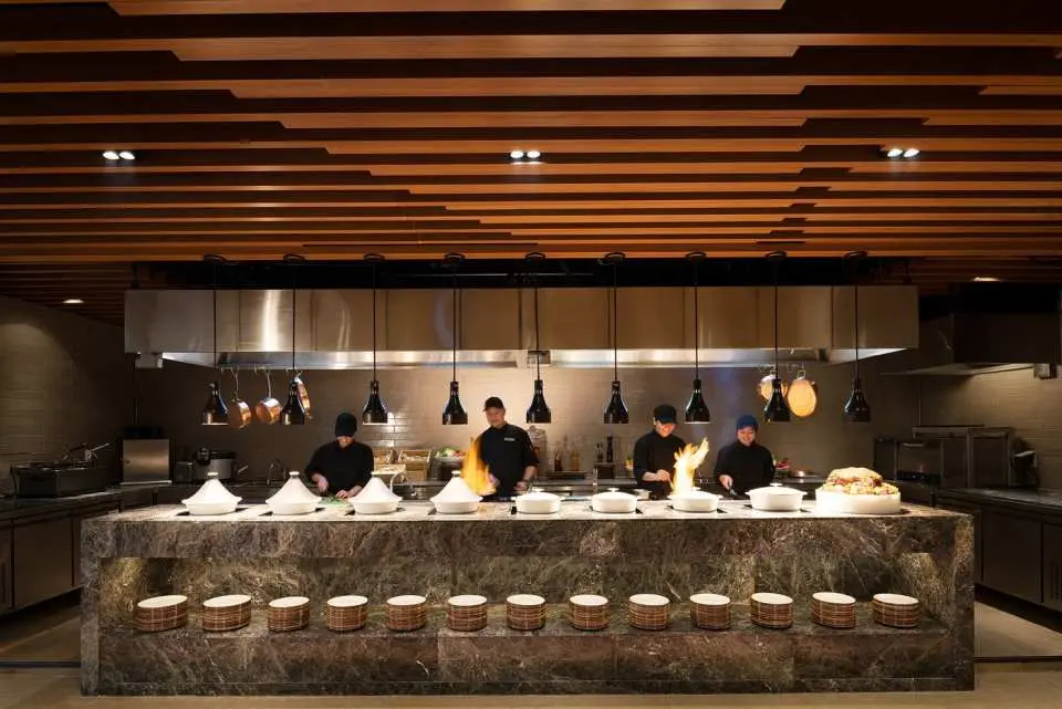 Experience a culinary extravaganza at Olive Restaurant, Hilton Clark Sun Valley Resort. Indulge in a diverse buffet spread blending local delicacies with international cuisine, meticulously crafted by talented chefs. Witness culinary artistry at our open kitchen and savor unlimited beverages that perfectly complement your meal.