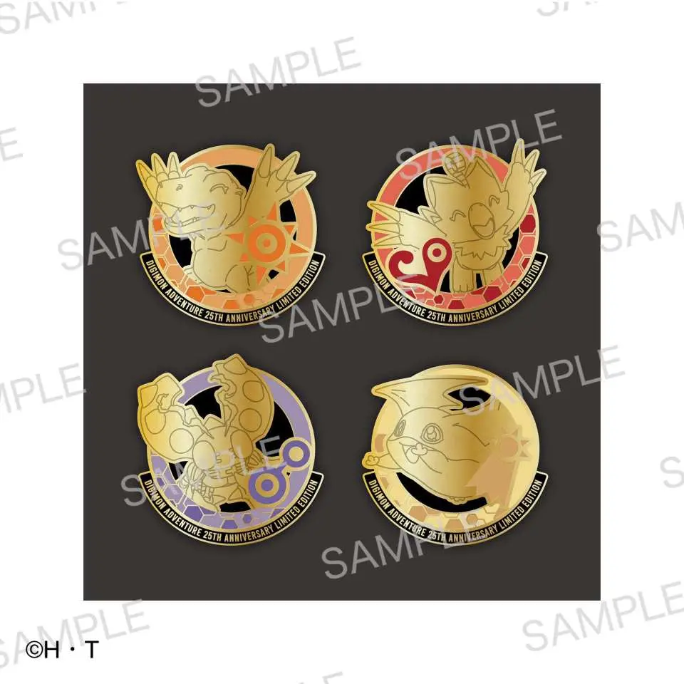 Limited Goods [A] Commemorative Medal-style Pins (Agumon, Piyomon, Tentomon, Patamon) *Approx. 6cm each Product images are for illustrative purposes only. Actual products may differ.