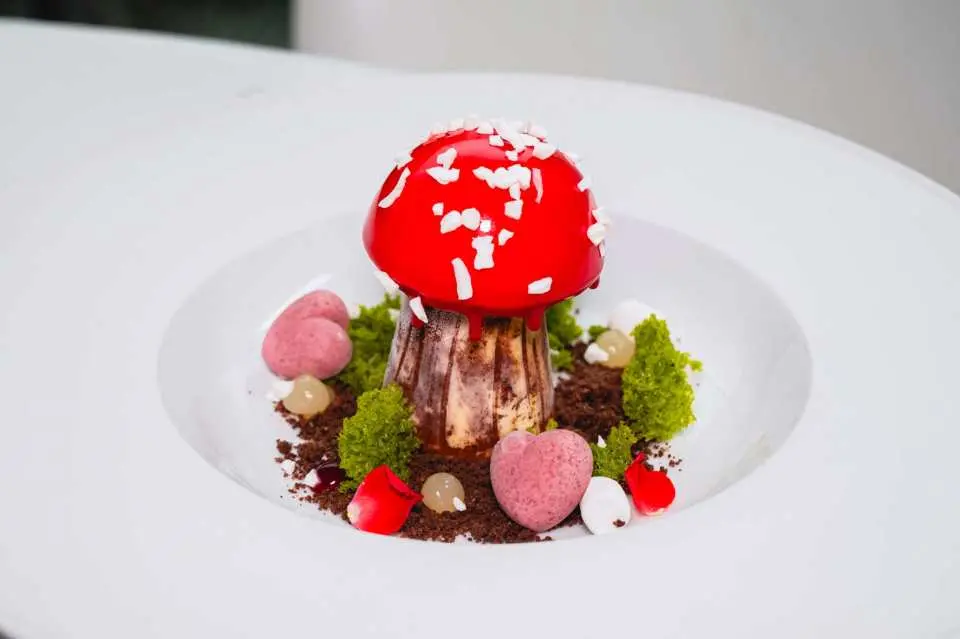 Savor fancy dishes with vibrant decorations