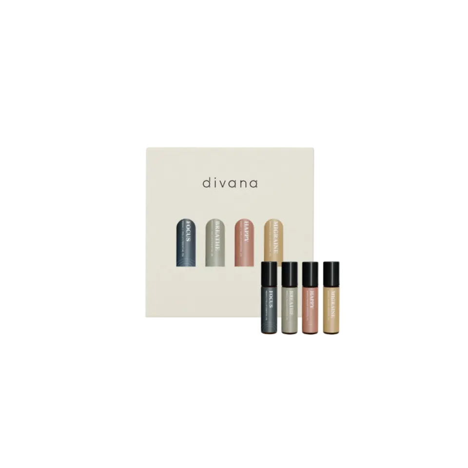 Divana Set Miracle Roller Bliss 10 ml.*4 pcs (Happy, Breathe, Migraine, Focus)