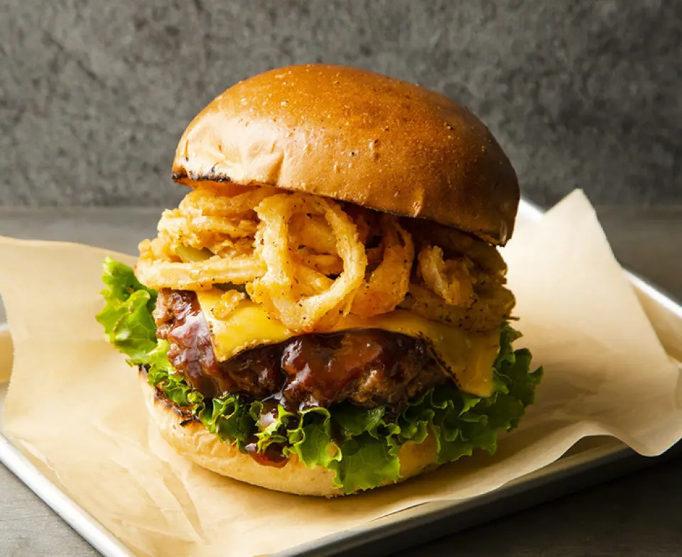 100% Angus beef burger