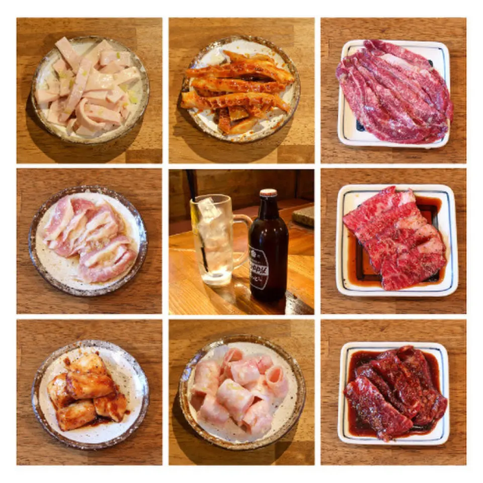 Enjoy fresh charcoal-grilled beef and pork innards.