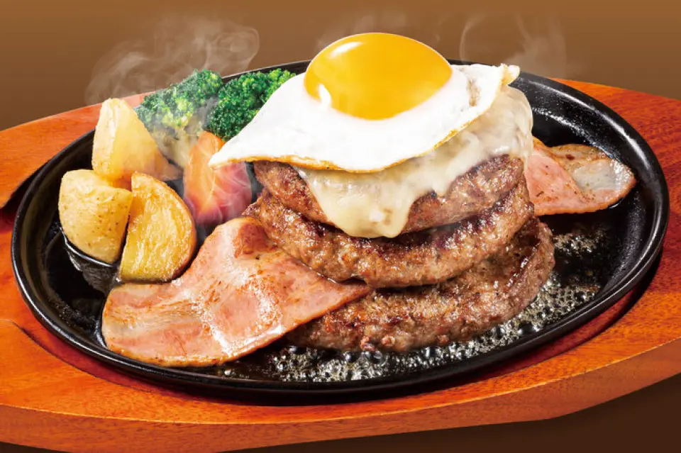 肉食愛好者無法抗拒！多汁的三層漢堡牛排“唐塔漢堡牛排”和600g肉的“橫綱漢堡牛排”等，其他餐廳沒有的豐盛菜單！來的時候請吃飽肚子來！