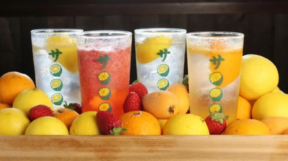 Wakayama Prefecture Kinosato Mekkemon Hiroba has a wide selection of fresh, nutritious, safe and delicious agricultural products. Motsufuku purchases seasonal fruits and serves them as freshly squeezed sour drinks! Please enjoy our sour drinks, which change with the season, such as domestic lemons, sweet summers, kabosu, watermelon, and more!