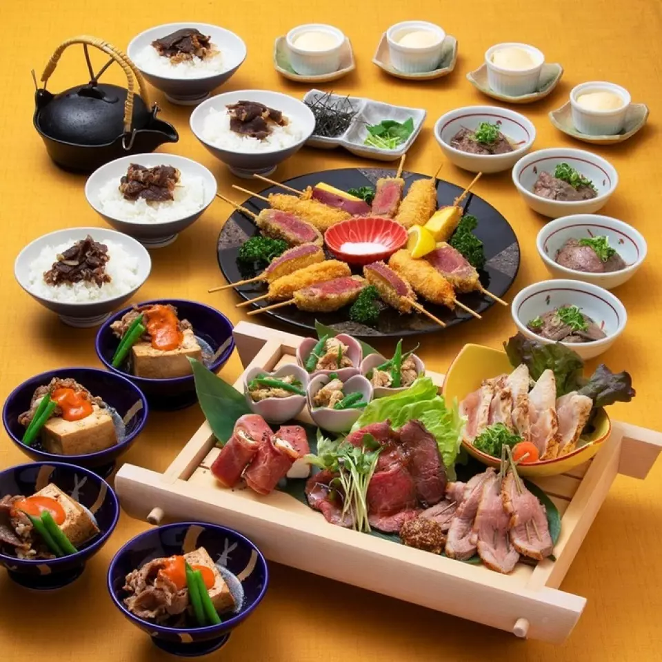 [推薦]《肉/炸串懷石套餐》[含無限暢飲]5,000日圓