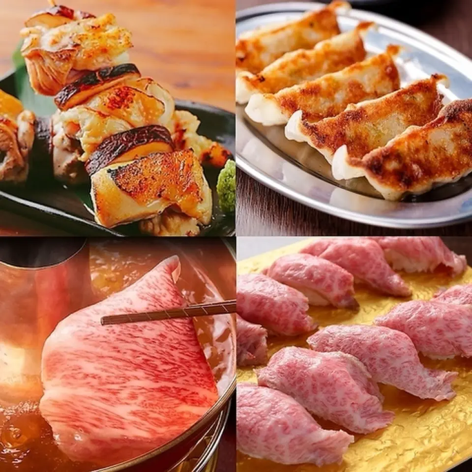 대박 특가! "초밥", "고기초밥", "야키토리", "모츠나베", "육수 교자", "일식"을 마음껏 먹고 마실 수 있어요 ☆ 3시간 이용권이 2,980엔으로 최고!