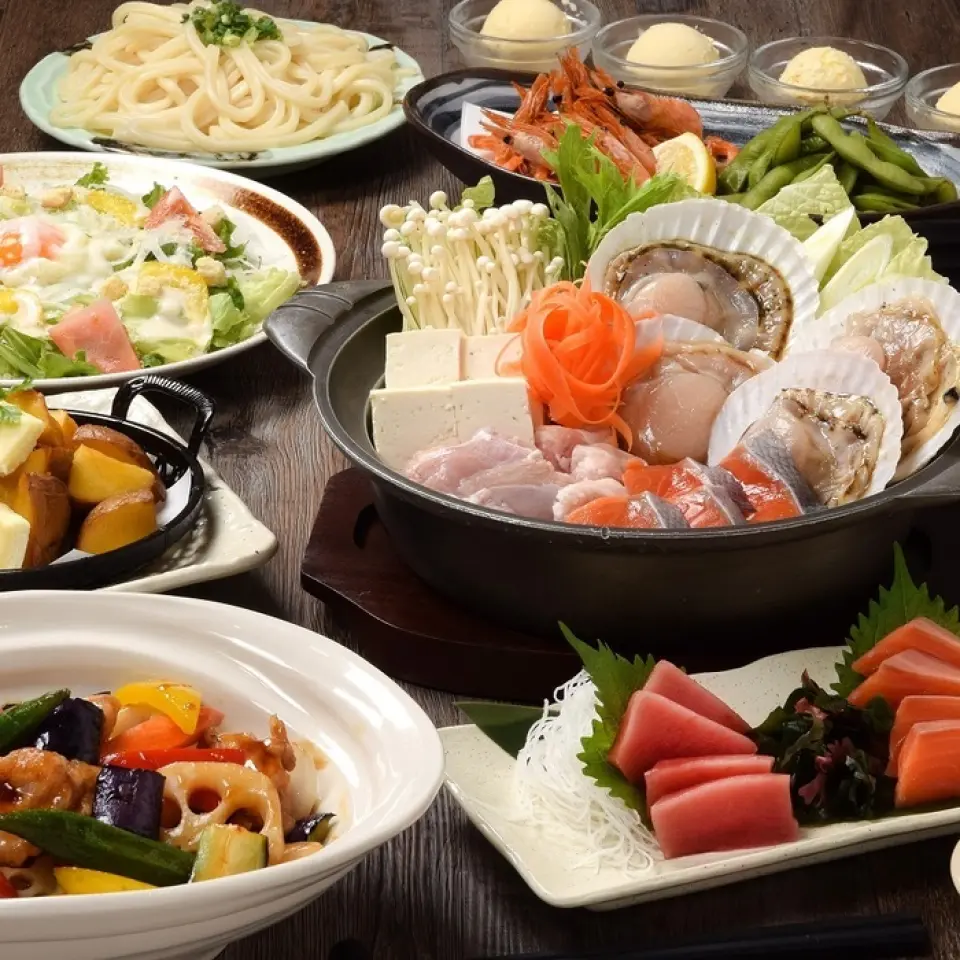 [2시간 무제한 음료 포함 x 8가지 요리] 해물 냄비! 파티 3,500엔(세금 포함)