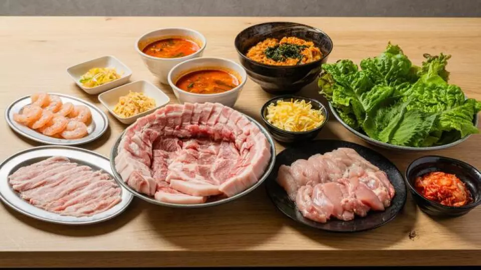 我們提供使用山形牛肉的烤肉套餐和使用莊內豬肉的五花肉套餐。皆附2小時無限暢飲，只要5,000日圓。純餐套餐為 3,800 日圓。也提供無限暢飲，請依場合選擇。