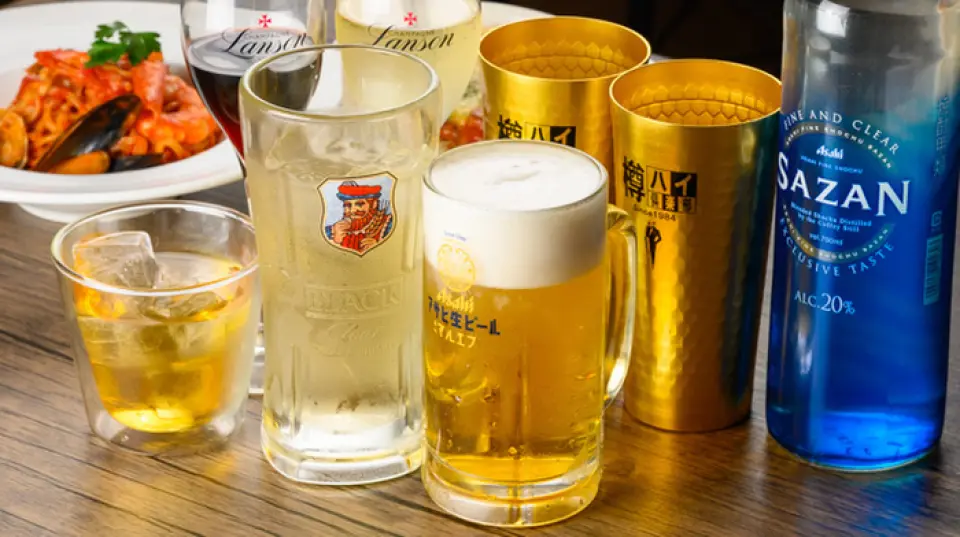 How about taking advantage of the all-you-can-drink plan to go with your meal? Enjoy a wide variety of drinks for just 1,650 yen, which is great value for money. You can even order beer! Make the most of this plan, perfect for a drinking party with friends♪ We also offer courses with all-you-can-drink options. We also have a lineup of sake that changes from time to time◎