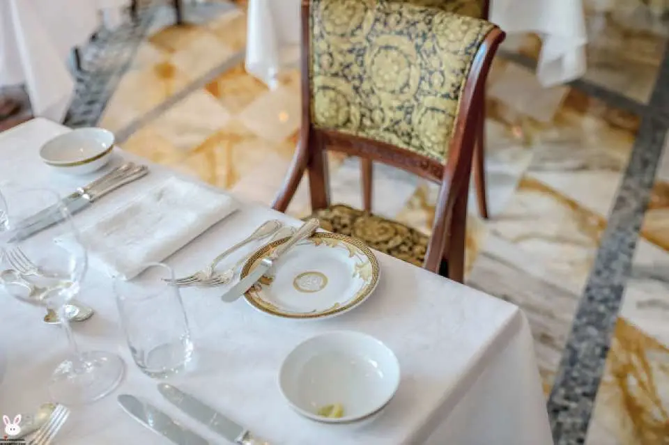 Admire the exquisite tableware