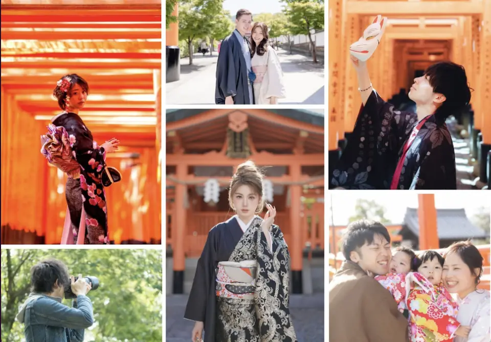 【プロカメラマンによるロケーション撮影】30分コース（写真データ約50枚）、60分コース（写真データ約100枚）と120分コース（写真データ約200枚） をご予約いただけます。撮影データは、後日メールにてダウンロード用のURLをお送りいたします。着物レンタルと合わせてご予約ください。
