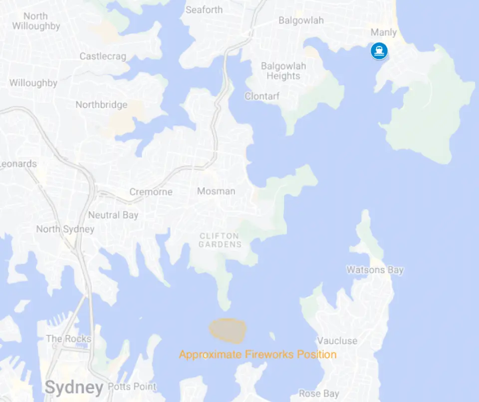 Experience a prime position on Sydney Harbour with uninterrupted views of the fireworks – east of the Sydney Harbour Bridge for Manly departures