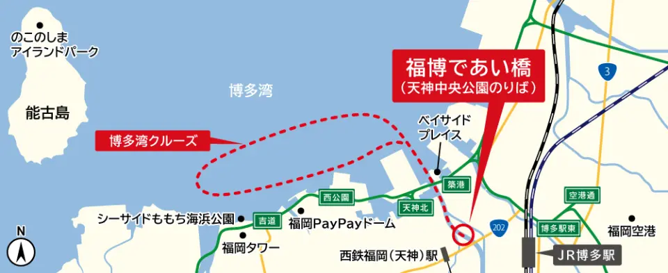 博多航線圖（全程約 45 分鐘）