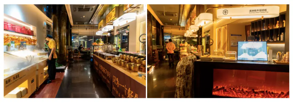店內環境寬敞，簡潔幹凈的設計搭配清新雅致的裝飾，營造出既舒適又優雅的用餐氛圍